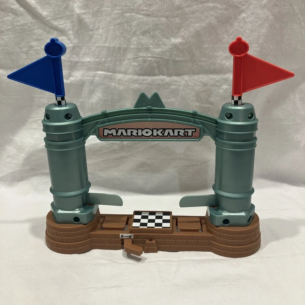 Mario Kart Hot Wheels Circuit Replacement Track Parts And Finish Line With Flags